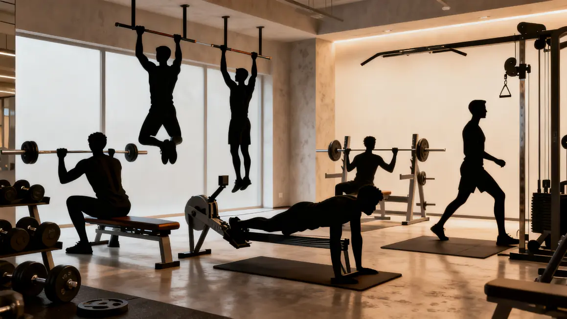 Routine full body exercices polyarticulaires silhouettes