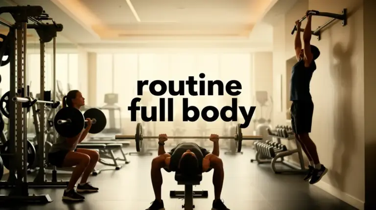 routine full body salle de sport squat developpe traction