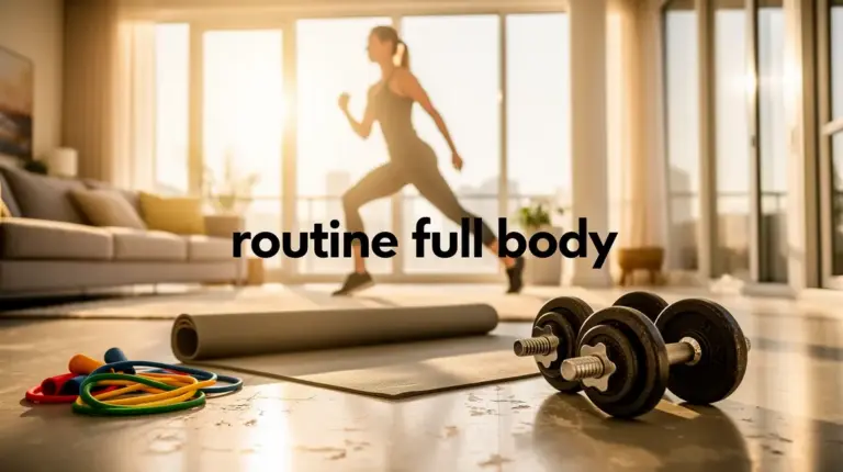 routine full body musculation tapis haltères bandes elastiques