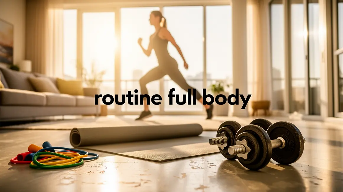 routine full body musculation tapis haltères bandes elastiques