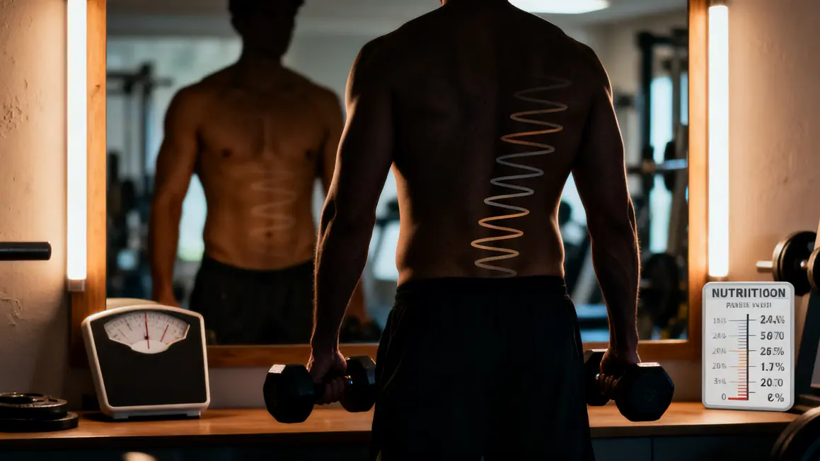 Séche musculation silhouette perte de gras haltere balance