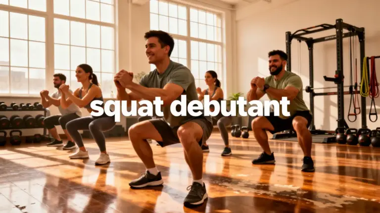 squat debutant gymnase lumineux homme femme