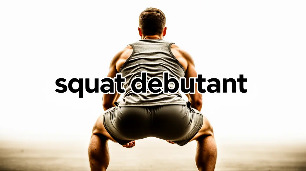 squat debutant vu de dos jambes tronc dessines
