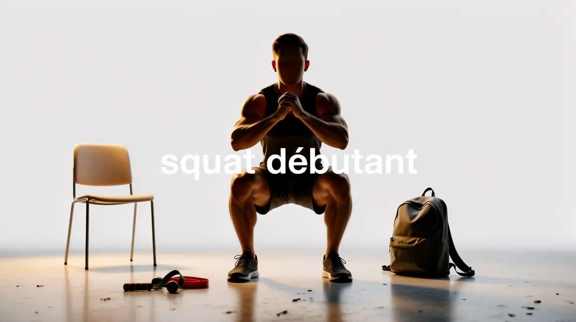 squat debutant avec chaise sac a dos elastique