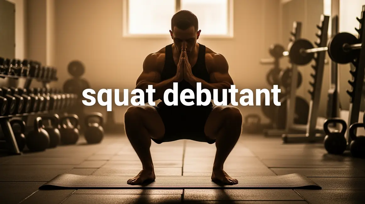 Squat debutant silhouette musculee posture parfaite