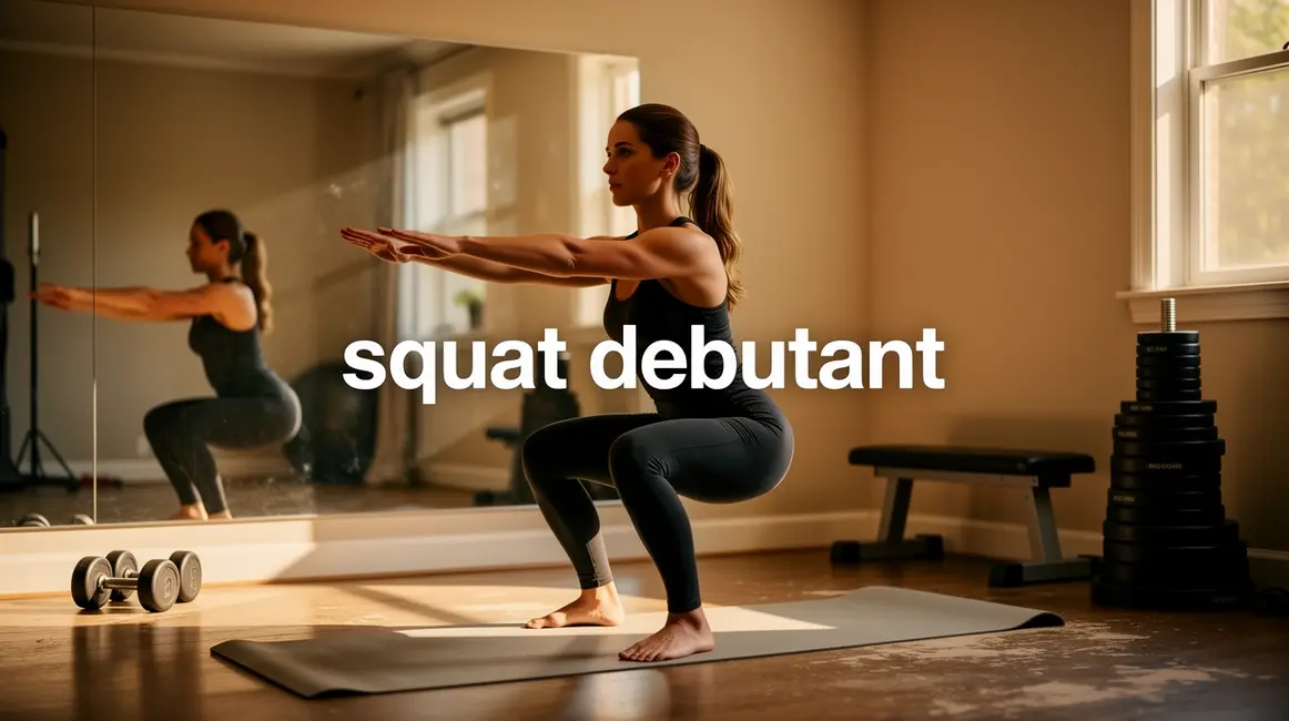squat debutant posture parfaite salle de sport maison