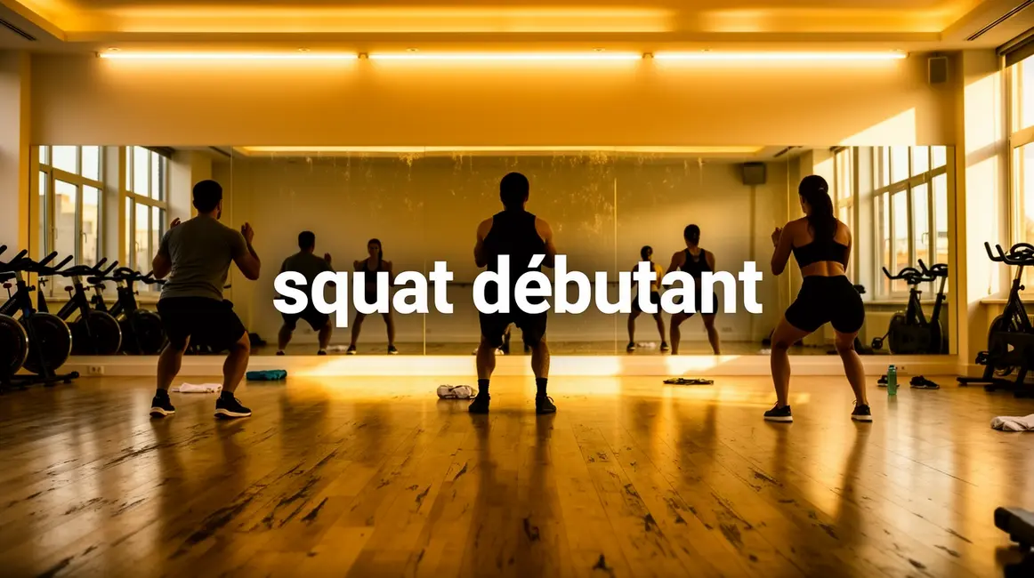 squat debutant silhouettes salle de sport miroir