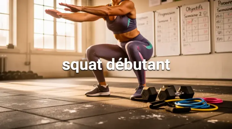 squat debutant en studio materiel halteres elastiques