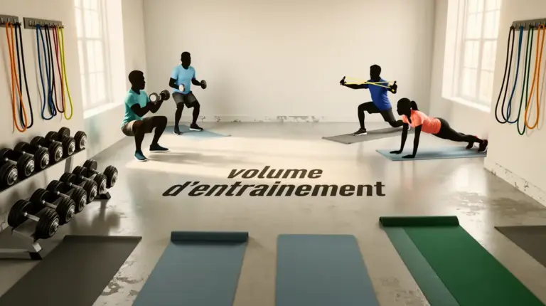 Salle lumineuse, matériels simples, volume d'entrainement visible
