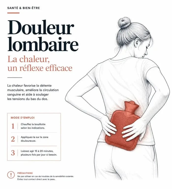 Application de chaleur pour soulager une contracture musculaire au dos