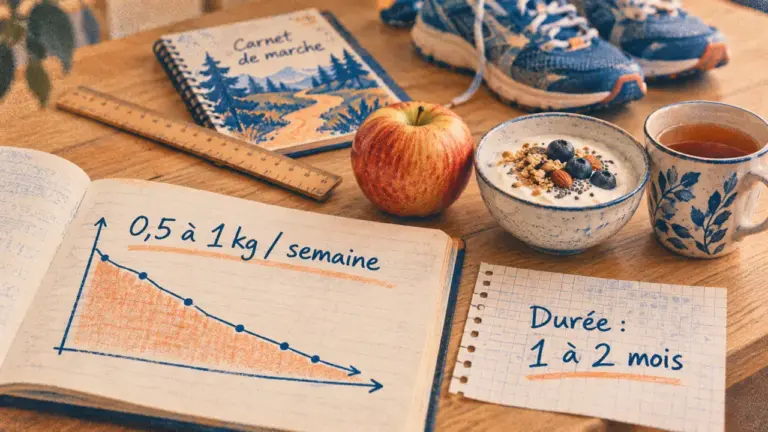 Perdre 5kg : plan rassasiant, mouvement et délai réaliste