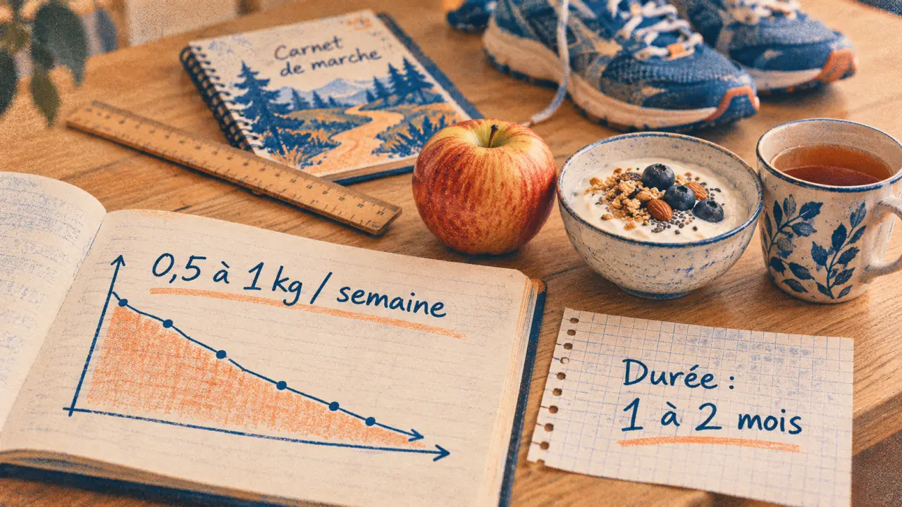 Perdre 5kg : plan rassasiant, mouvement et délai réaliste