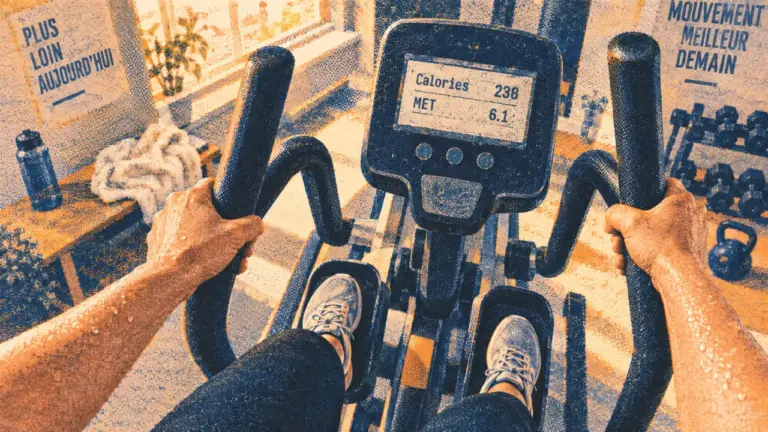 Vélo elliptique pour perdre poids : 3 séances par semaine, calories et MET sur la console