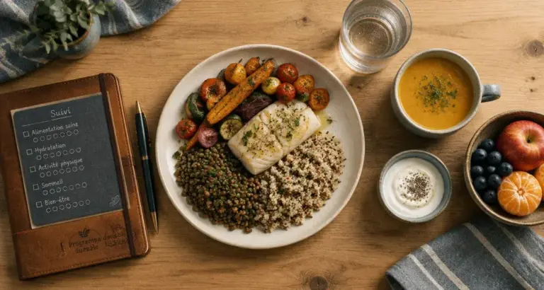 Programe perte de poids : assiette équilibrée, suivi et légumes
